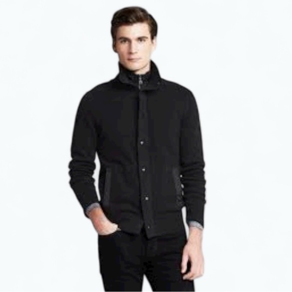 Banana Republic Men's Black Cardigan Cotton Sweater Jacket Size Medium NEW - Picture 14 of 14